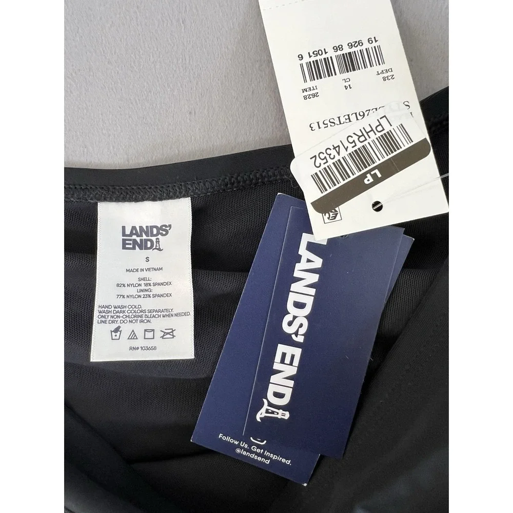 Land's End Women's Swim/Activewear Lined Skirt with Slit Black Small New
